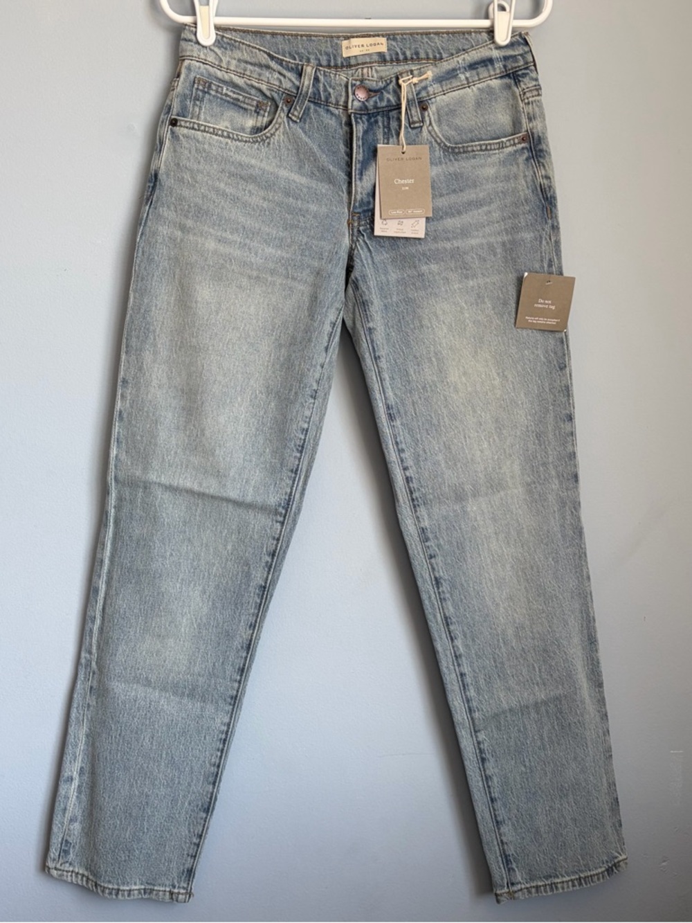 NWT Oliver Logan Chester Slim Straight Jeans Light Indigo Worn 2/26 - Picture 5 of 9